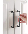 Ten Pack 5 Inch Matte Black Cabinet Handles for Cabinets and Drawers, Dope Modern Cylindrical Kitchen Pulls With One Piece Construction
