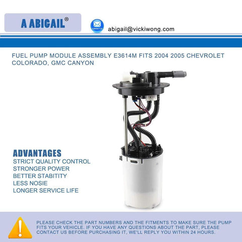 Direct Fit E3614M Fuel Pump Replacement for 2004 2005 Chevy Colorado and GMC Canyon 2.8L 3.5L visible with wiring and components