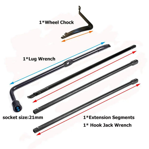 Beefy Heavy Duty Spare Tire Lug Wrench Kit For Ford F Series Super Duty 2008 To 2022 With 2 Ton Mechanical Jack Upgrade