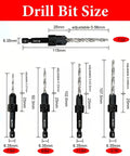 Dimensions and sizes of Must Have Countersink Drill Bit Set For Woodworking, 5 Pc Adjustable Counter Sink Bits In Sizes 4 6 8 10 12