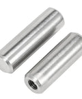 304 Stainless Steel Internal Thread Locating Dowel Pins Set With Single Hole For Precise Alignment Cylindrical Pin Dowels, two pins close-up.