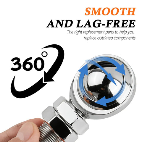 3/4 Inch Heim Joint Steering Shaft Kit With Right Hand Male Thread And 2 Nuts Beefed Up Heavy Duty Steel Rod End For Steering Systems Precision 0.75 Inch Bore Durable Off Road Car Accessory For Trucks And SUVs, chrome 360° joint