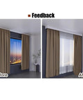 High Quality Two Layer Sliding Barn Door Track With Curtain Valance Wall Or Ceiling Mount Heavy Duty Double Roller System No Fuss Install For Home Makeover Silky Smooth Glide before and after comparison of window curtains.