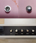 Ten Pack Range Hood Push Button Switch Caps For Under Cabinet Vent Hoods, 10mm Square Button Covers, silver plastic installed on hood.
