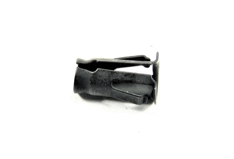 Bulletproof Black Tubular Barrel Nuts For Locking Down Emblems And Exterior Trim Panels Compatible With 7/32 Inch Holes And 3/16 Stud Sizes Includes 25 Auto Fasteners side view of a barrel nut