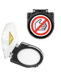 Circle Elevator Power Button Covers Set With Warning Stickers Dustproof Safety Push Button Caps transparent plastic with no touching sign