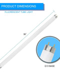 Lit Daylight T8 25W Fluorescent Tube Light Bulb 36 Inch 6500K 2150 Lumens Bi Pin G13 High CRI 82 Energy Efficient Close-up