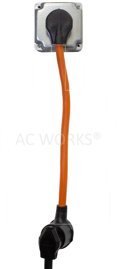 NEMA 10-50P To 10-30R Dryer Range Adapter Cable 50 Amp To 30 Amp 250 Volt 3 Prong Old Style Dryer Outlet Plug in orange
