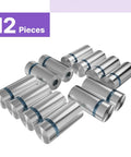 12-Pack Stainless Steel Sign Standoff Screws With Wall Anchors And Rubber Pads For Acrylic Signs, Photo Frames, And Advertising Boards