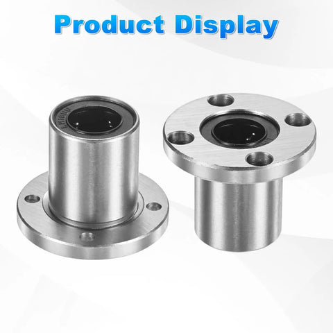 Top Shelf LMK16UU Linear Ball Bearings with 16mm Bore and 28mm Outside Diameter, Round Flange Bushings, Pack of 2.