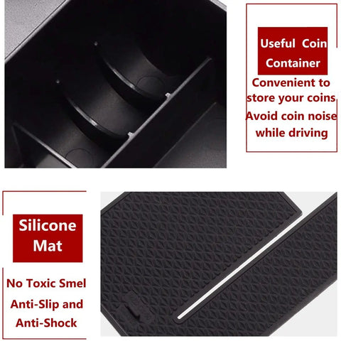 Mazda CX30 Center Console Organizer Tray And Armrest Storage Box with coin holder and silicone mat, compatible with 2020-2026 CX30.