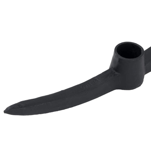 Close-up of Beefy Heavy Duty Pickaxe Head 3.5 Kg Forged Steel, Tempered And Heat Treated, Wear Resistant One Piece Design For Digging Trenches