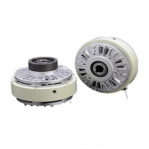 Single Shaft Magnetic Powder Brake With Manual Tension Controller Kit for bagging printing dyeing machines, side view, detail shown.