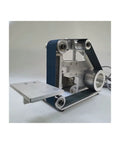 1500W Brushless Mini Electric Belt Sander With 36 By 2 Inch Wide Belt And Swiveling Grinder Head showing a close-up side view of the machine.