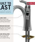 Cross-section view of plumbing inside Matte Black One Hole Bathroom Faucet For Vanity With Easy Install No Fuss Sleek Modern Sink Tap Push Pop Drain Assembly Included Fits 1 Or 3 Hole 4 Inch Install Deck Plate Included.