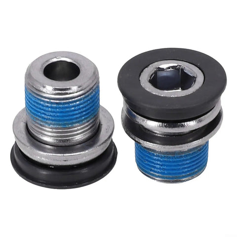 2 Pack Bicycle Crank Arm Bolts For ISIS Axle Ebike M15 Thread Steel With Plastic Seal Black 15mm Length 8mm Hex Socket Easy Install Rustproof Cycling Parts Kit, shown close up