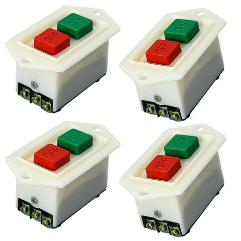 Heavy Duty Push Button Switch 380V With Lockable Transparent Cover Flush Mount For Machinery And Power Tool Control Panels Built For Tough Jobs, Industrial Grade, Easy Maintenance Access, Secure Lockout. 4-pack