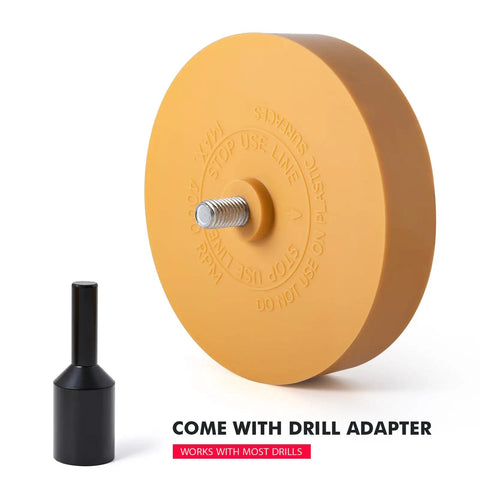 Eraser Wheel for Drill Decal Remover With Adapter DIY Razor Blade Scraper Kit Includes 10 Plastic Razor Blades Safe Non Scratch Rubber