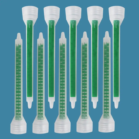 Pro-Grade Static Mixing Nozzles For Epoxy Adhesives, 24-Element Tip Mixer, Supports 1:1 And 1:2 Ratios, 10-Piece Pack