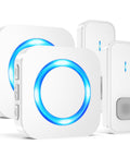 Wireless Waterproof Doorbell Kit With 2 Push Buttons And 2 Plug In Receivers 1300 Feet Range 55 Chimes No Fuss 5 Volume Levels Mute Mode