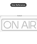 Size reference for On Air Neon Sign LED Light For Streamers And Gamers; dimensions 16.5 x 5.9 inches, wall mount view.
