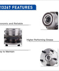 Front Wheel Bearing And Hub Assembly 513267 Fits Honda Pilot 2009 2015, Acura MDX 2007 2013, Acura ZDX 5 Lug, hub close-up, features