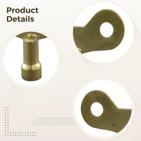 Thinking Process: brass 6mm faucet key tool shown in detail, with slot and rounded head for water valve shutoff