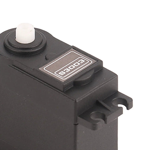 Ultra Quiet RC Servo Compatible With Futaba Systems features a compact black polymer design, ideal for radio control applications.
