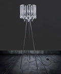 Dope Romance Crystal Tripod Floor Lamp In Black With Four 40W Bulbs, Modern Crystal Mid Century Style, 58 Inch Tall