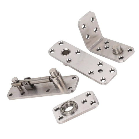 Heavy Duty 180 Degree Rotating Stainless Steel Door Hinge For Hidden Bookcase Doors Smooth Silent Pivot Swivel Hardware set.
