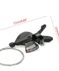 Two Pack SL M310 3x8 Speed Shifter Trigger Set With Cable for MTB Road City Bikes, visual gear display shown, 17cm size