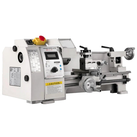 Awesome 8X14 Mini Metal Lathe Machine With High Precision Spindle For Turning Threading And Drilling, showing control panel and 3-jaw chuck.