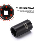 Close-up of 15mm impact socket from 14 Piece One Half Inch Drive Shallow Impact Socket Set Metric 6 Point 11mm To 32mm Durable Chrome Vanadium