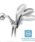 Adjustable Shower Arm Mount for Handheld Shower Head With Brass Ball Joint and 360 Degree Rotation, 1/2 Inch IPS Inlet and Outlet