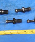 Top Shelf CAT40 MAS1 Retention Knobs And Pull Studs 10 Piece Set For CNC Mill Machining on blue backdrop.