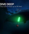 Submerser 500 Underwater Fishing Light 360 Degree Green LED 500 Lumens Waterproof Submersible To 30 Feet illuminating underwater