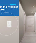Matte White Screwless Decorator Switch Cover 1-Gang Wall Plate Mid Size 4.88 By 3.11 In Thermoplastic UL Listed 1 Pack on wall