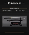 Wakizashi Iaito Practice Sword With Unsharpened Aluminum Alloy Blade 21 Inch Iaido Sword For Nukitsuke And Noto Drills on stand