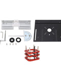 Solid Manual Router Table Lifting System Featuring Hella Precise Height Adjustment With 51mm Stroke And Universal Insert Plate For 64 To 66mm Router Motors Slick Knockout Build Quality Woodworking Essential parts and attachments.