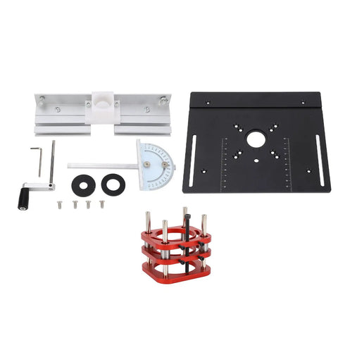 Solid Manual Router Table Lifting System Featuring Hella Precise Height Adjustment With 51mm Stroke And Universal Insert Plate For 64 To 66mm Router Motors Slick Knockout Build Quality Woodworking Essential parts and attachments.