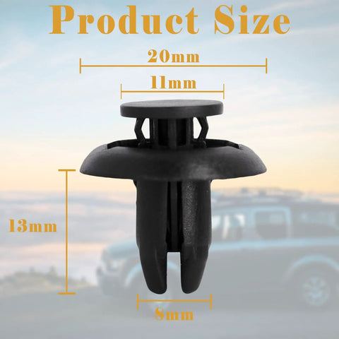 20 Pieces Push Type Retainer Clips For Bumpers Engine Covers Fender Liners And Splash Shields Replacement For Mazda Size Diagram