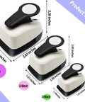 Circle Hole Punch Set For Crafts showing three sizes: 1 inch, 5/8 inch, and 3/8 inch, made from ABS and zinc alloy, perfect for crafting.