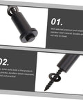 Close-up view of stainless steel toilet seat bolts with detailed product information in text.