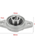 Two Pack KFL000 10mm Bore Zinc Alloy Self Aligning Pillow Block Flange Bearing Heavy Duty Rust Resistant Durable Pillow Block Mount for Machinery Home Shop Projects Smooth Alignment, 10mm bore, 60mm base
