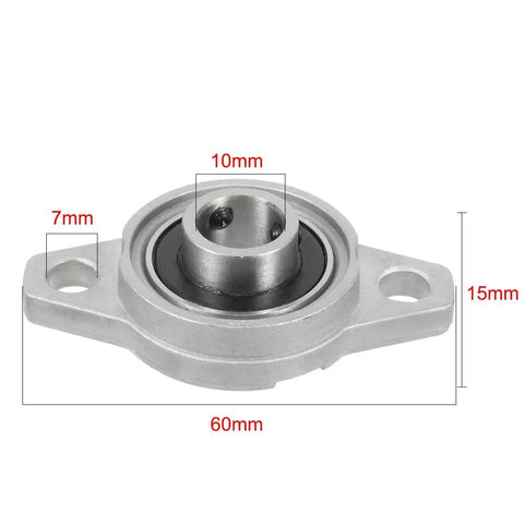 Two Pack KFL000 10mm Bore Zinc Alloy Self Aligning Pillow Block Flange Bearing Heavy Duty Rust Resistant Durable Pillow Block Mount for Machinery Home Shop Projects Smooth Alignment, 10mm bore, 60mm base