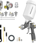 Game Changing Lvlp Air Spray Paint Gun Kit Built For Crisp Auto Touch Ups And Weekend Workshops featuring nozzle tips and regulator.