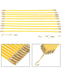 Top Tier Fiberglass Fish Tape Rod Kit Lets You Run Wire Through Walls And Attics Like A Pro With 10 Piece Flexible Cable Puller Set Featuring Brass Connectors For Any Tough Job Around The House Or Business, 10 fiberglass rods with brass ends and hook