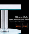 80 Centimeter Double Layer Tempered Glass Lazy Susan Turntable base with thickened tube support for dining table.