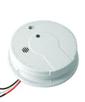 Hardwired Smoke Detector With 9 Volt Battery Backup, Photoelectric Sensor, 85 Decibel Alarm, Red LED Indicator, white round design