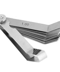 Stainless Steel Curved Feeler Gauge For Welding Gap Size Measurement And Slot Size Inspecting Tool with visible 1.00 mm blade